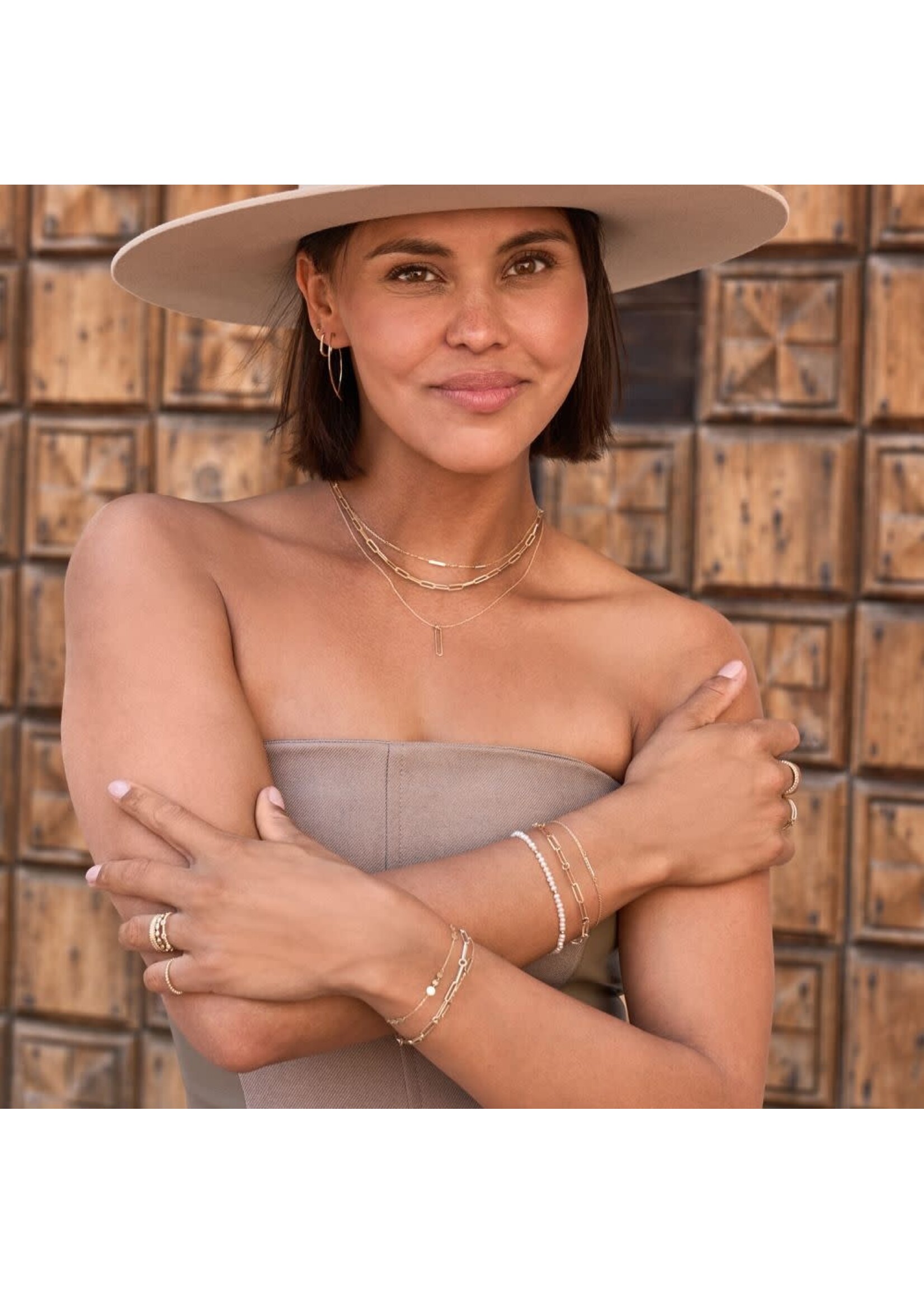 Jackie Gold 14KY Pirouette Boxlink Bracelet