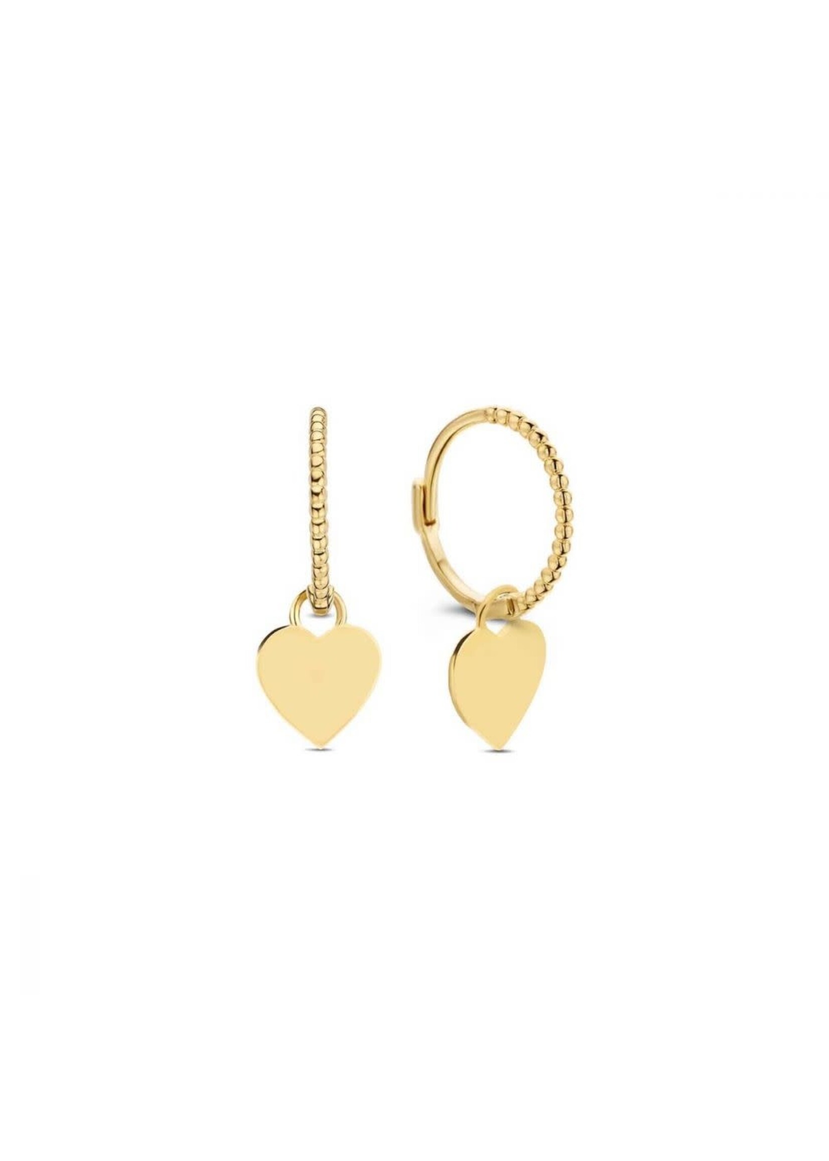Jackie Gold 14KY Corazon Hoops