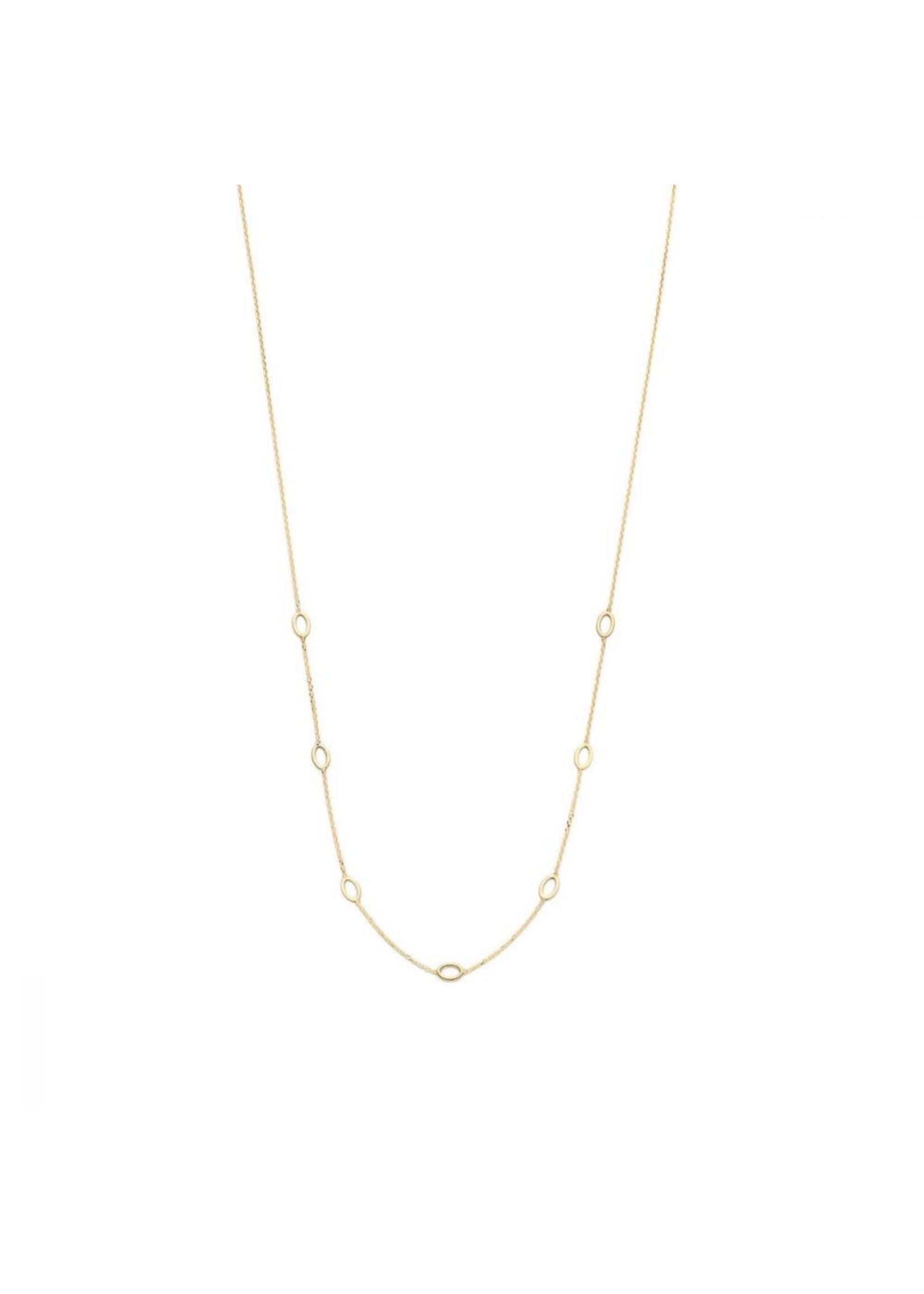 Jackie Gold 14KY Long Circles Necklace