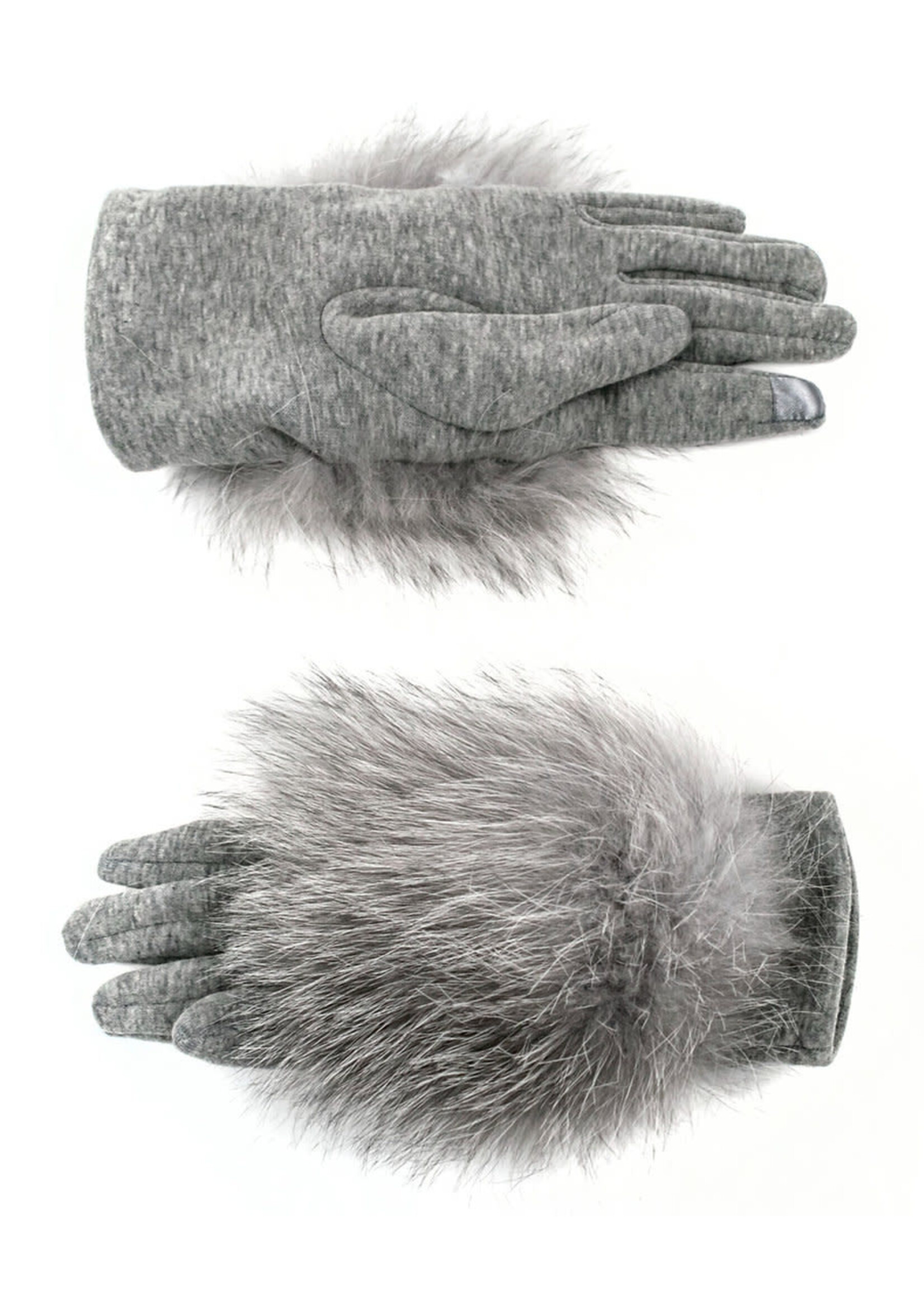 Mitchie's Matching Collection Mitchie's Woven Gloves with Fur Trim