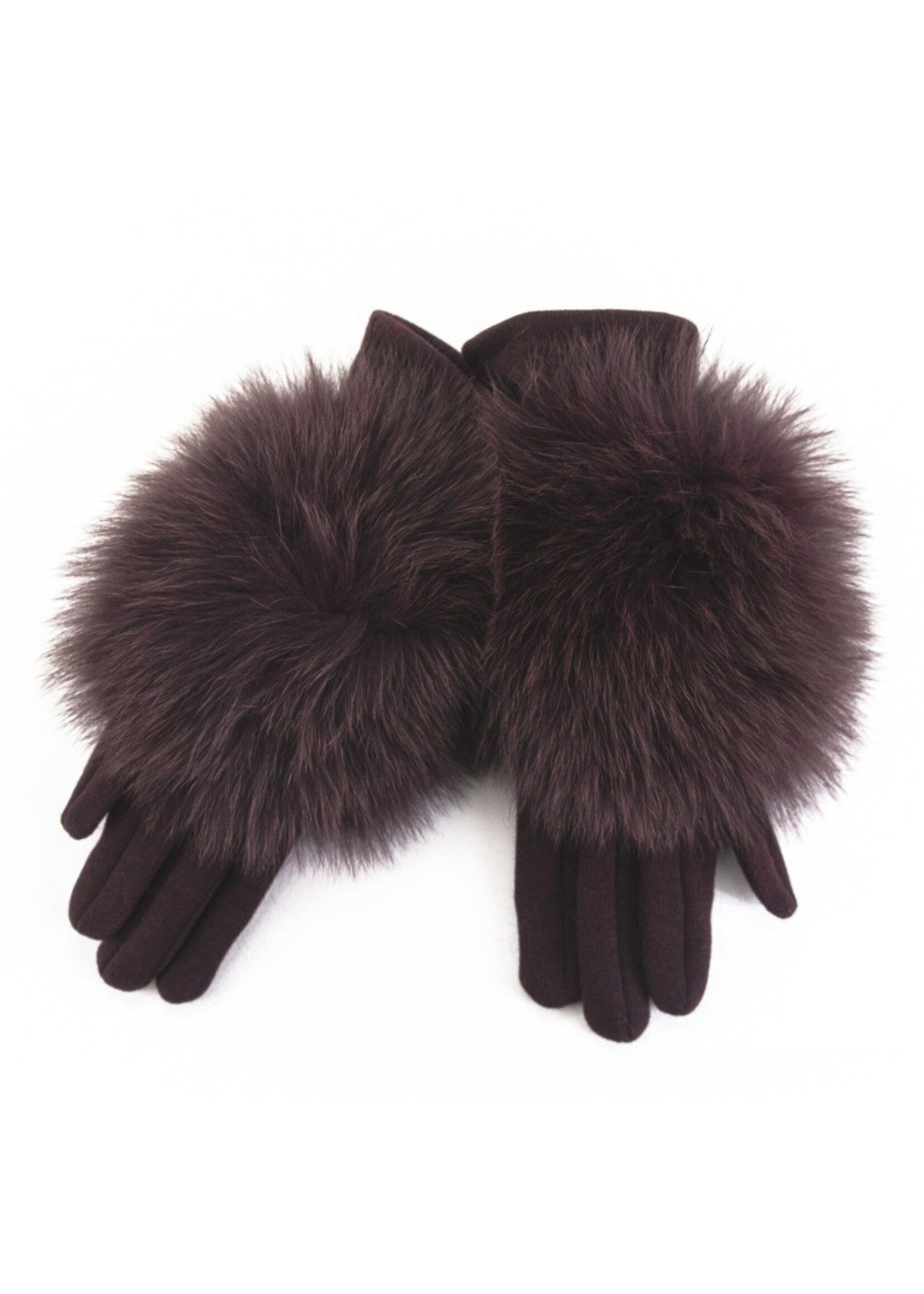 Mitchie's Matching Collection Mitchie's Woven Gloves with Fur Trim