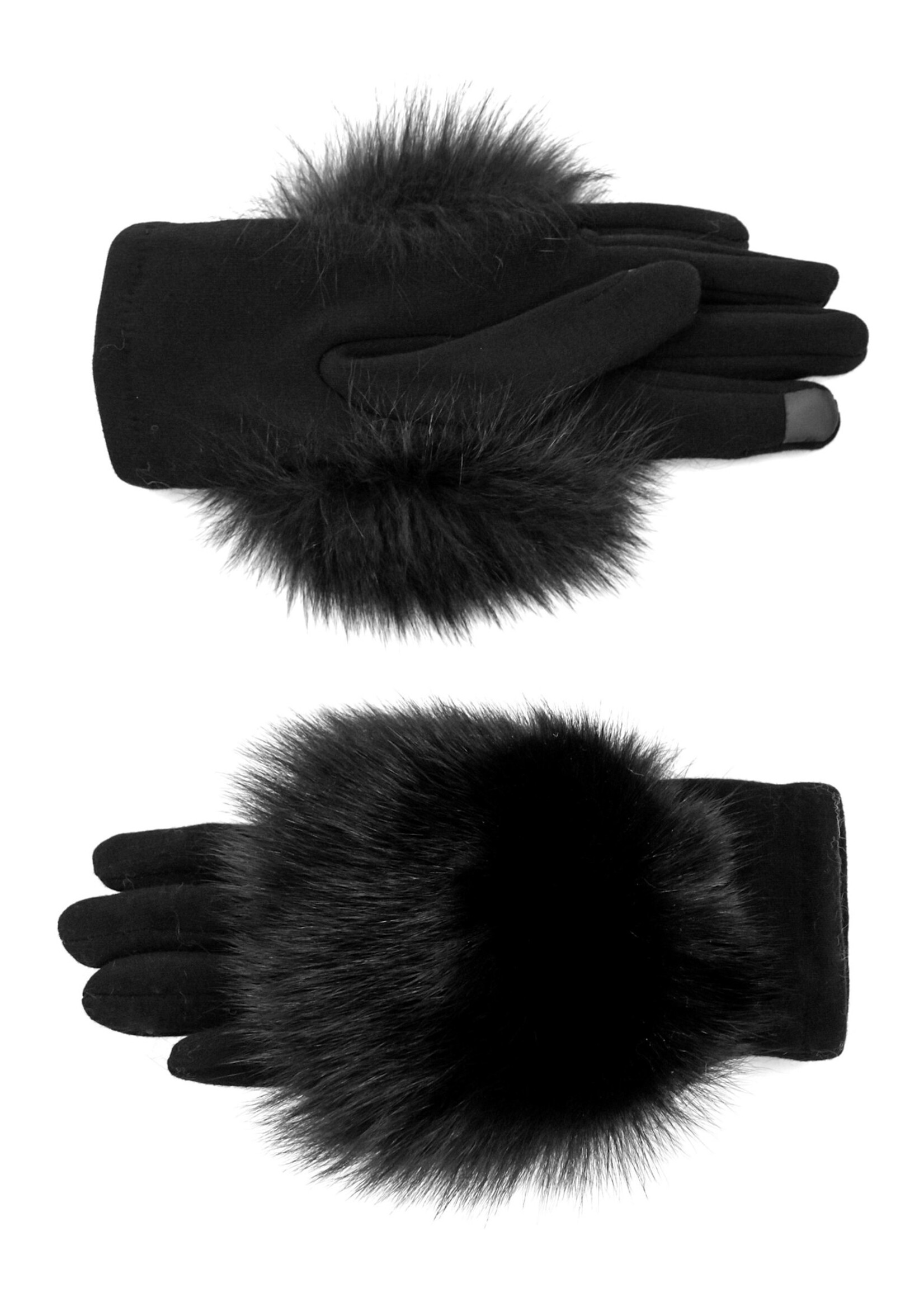 Mitchie's Matching Collection Mitchie's Woven Gloves with Fur Trim
