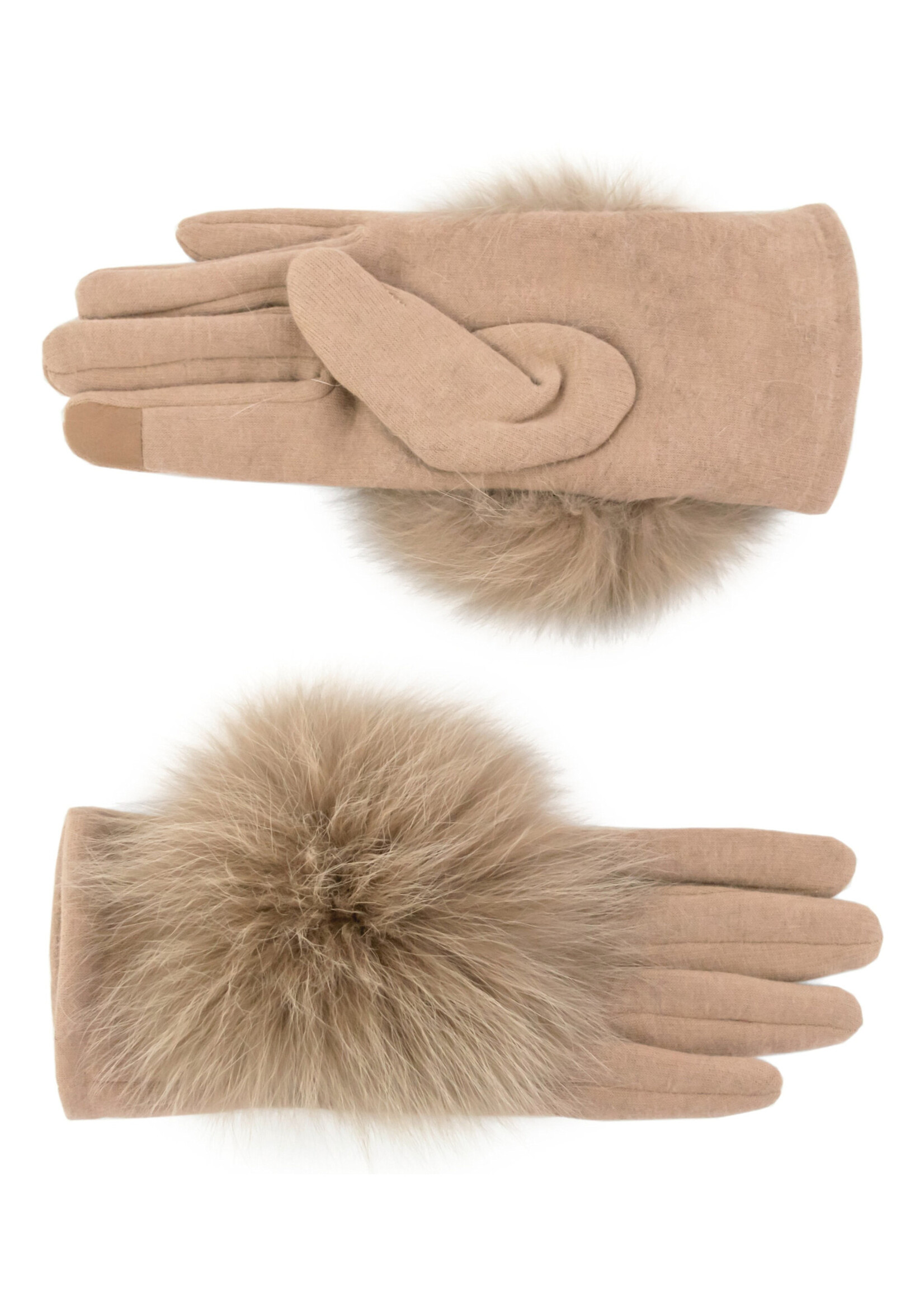 Mitchie's Matching Collection Mitchie's Woven Gloves with Fur Trim