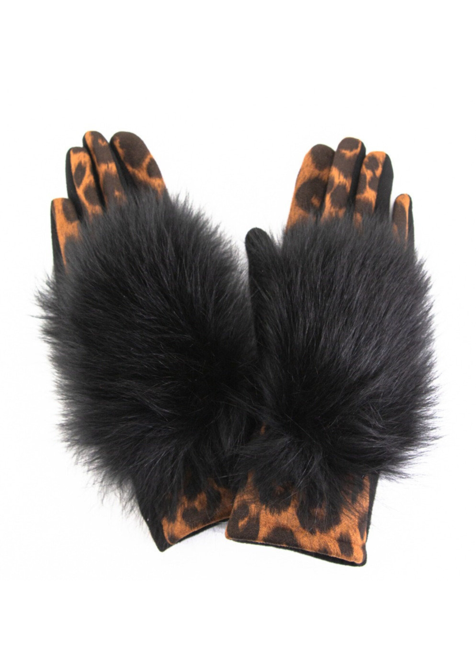 Mitchie's Matching Collection Mitchie's Woven Gloves with Fur Trim