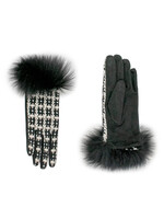Mitchie's Matching Collection Mitchie's Blk Jacquard Glove with Fur O/S