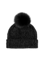 Mitchie's Matching Collection Mitchie's Black Knit Crystal Beanie with Fur
