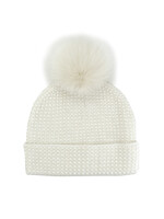 Mitchie's Matching Collection Mitchie's Ivory Knit Crystal Beanie with Fur