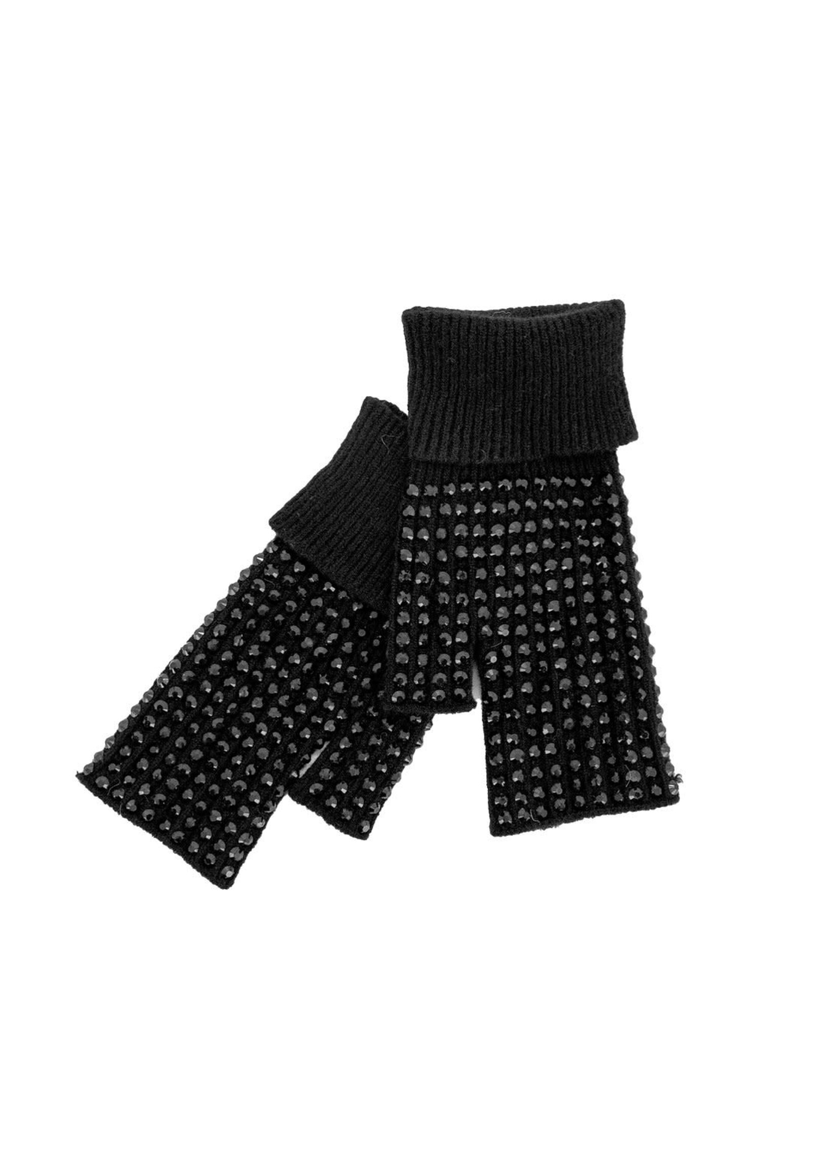 Mitchie's Matching Collection Mitchie's Knit Crystal Gloves with Fur O/S