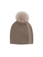 Mitchie's Matching Collection Mitchie's Knit Crystal Stripe Hat with Fur O/S