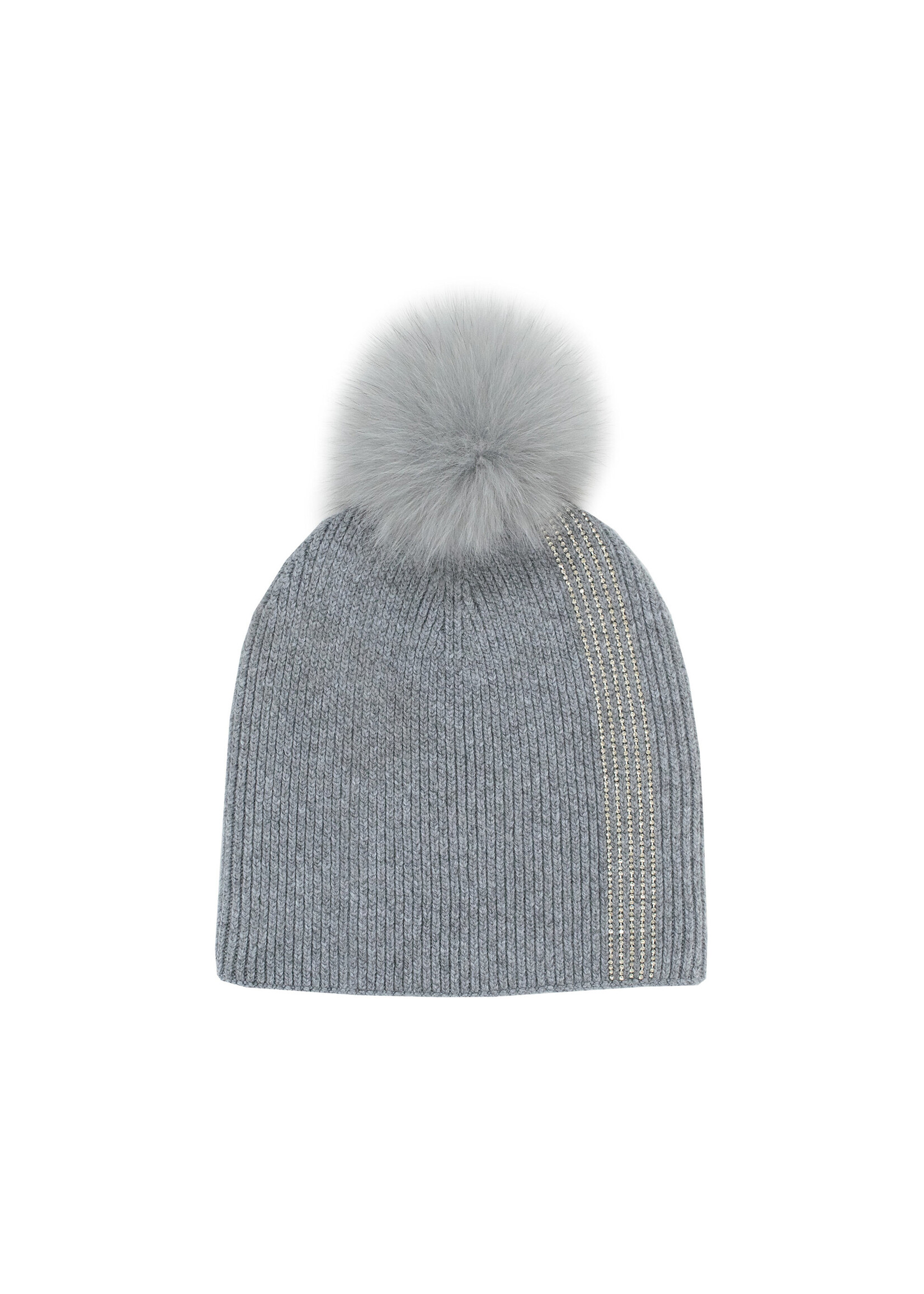 Mitchie's Matching Collection Mitchie's Knit Crystal Stripe Hat with Fur O/S