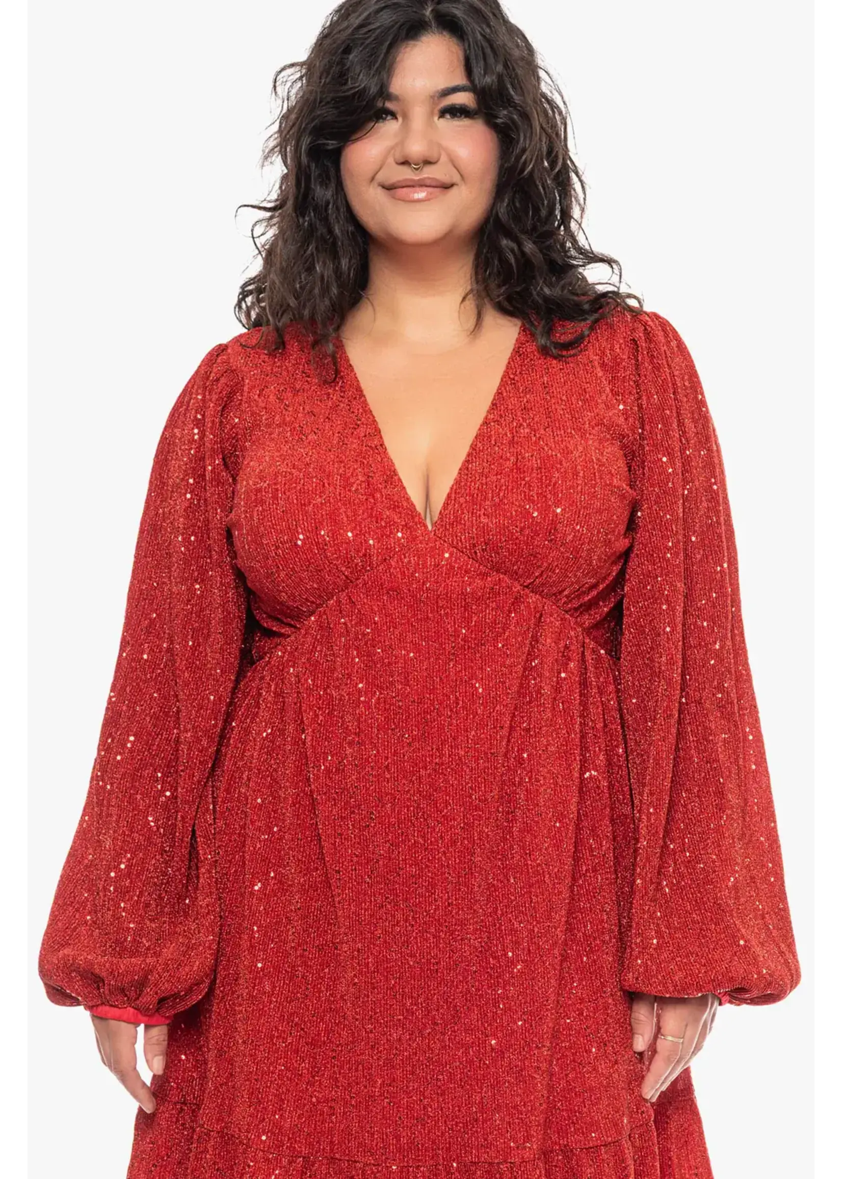 Pipa Evita Red Pleated Dress