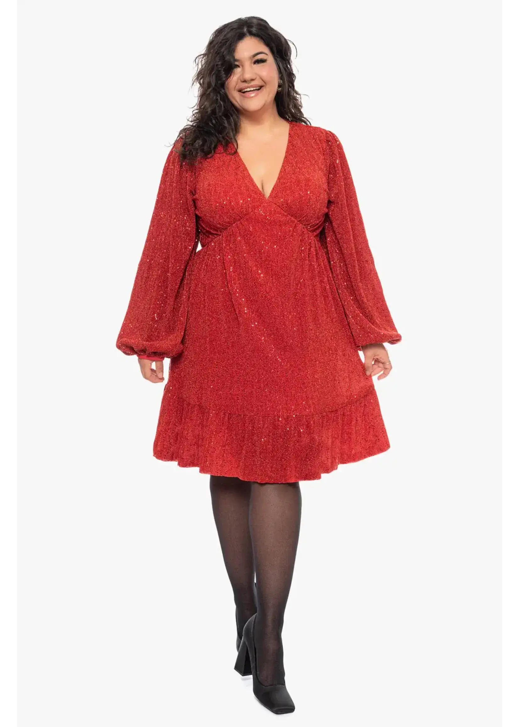 Pipa Evita Red Pleated Dress