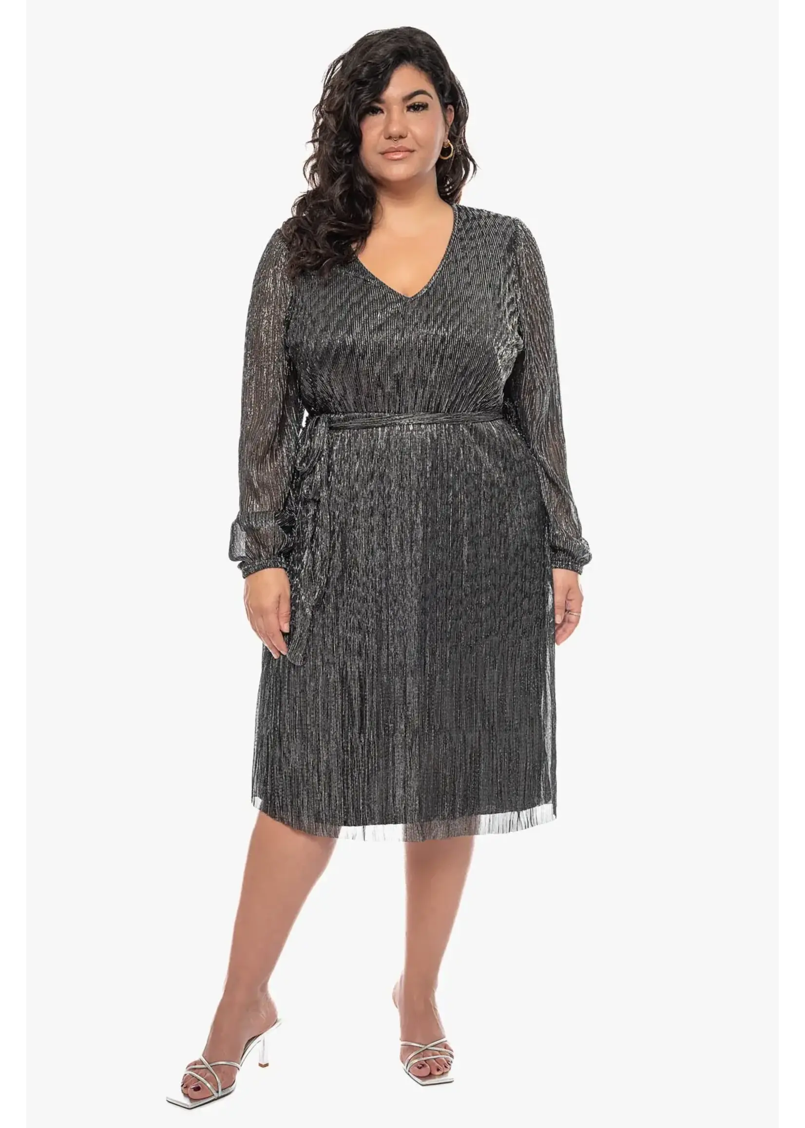 Pipa Jessica Metallic Plisse Dress