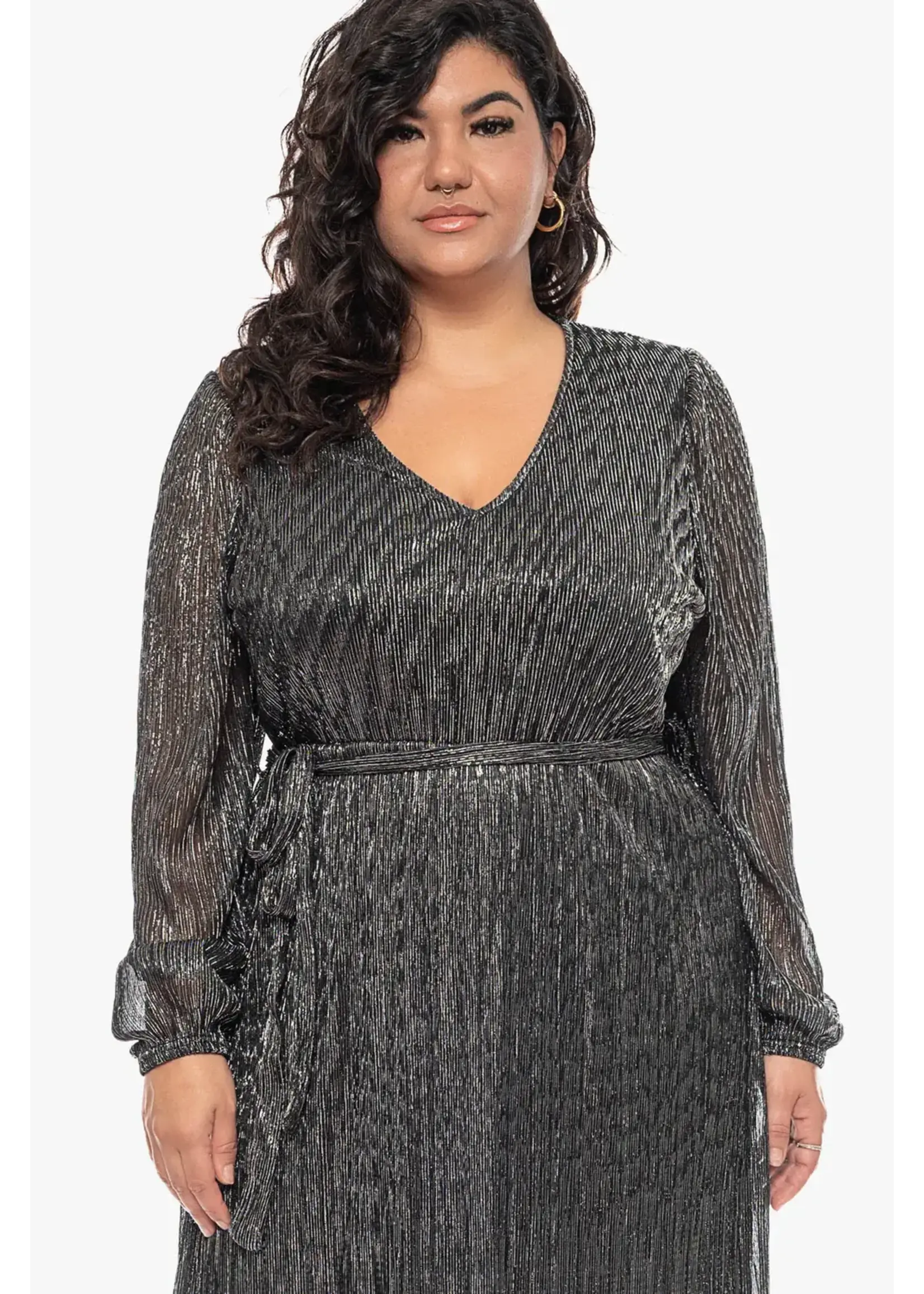 Pipa Jessica Metallic Plisse Dress