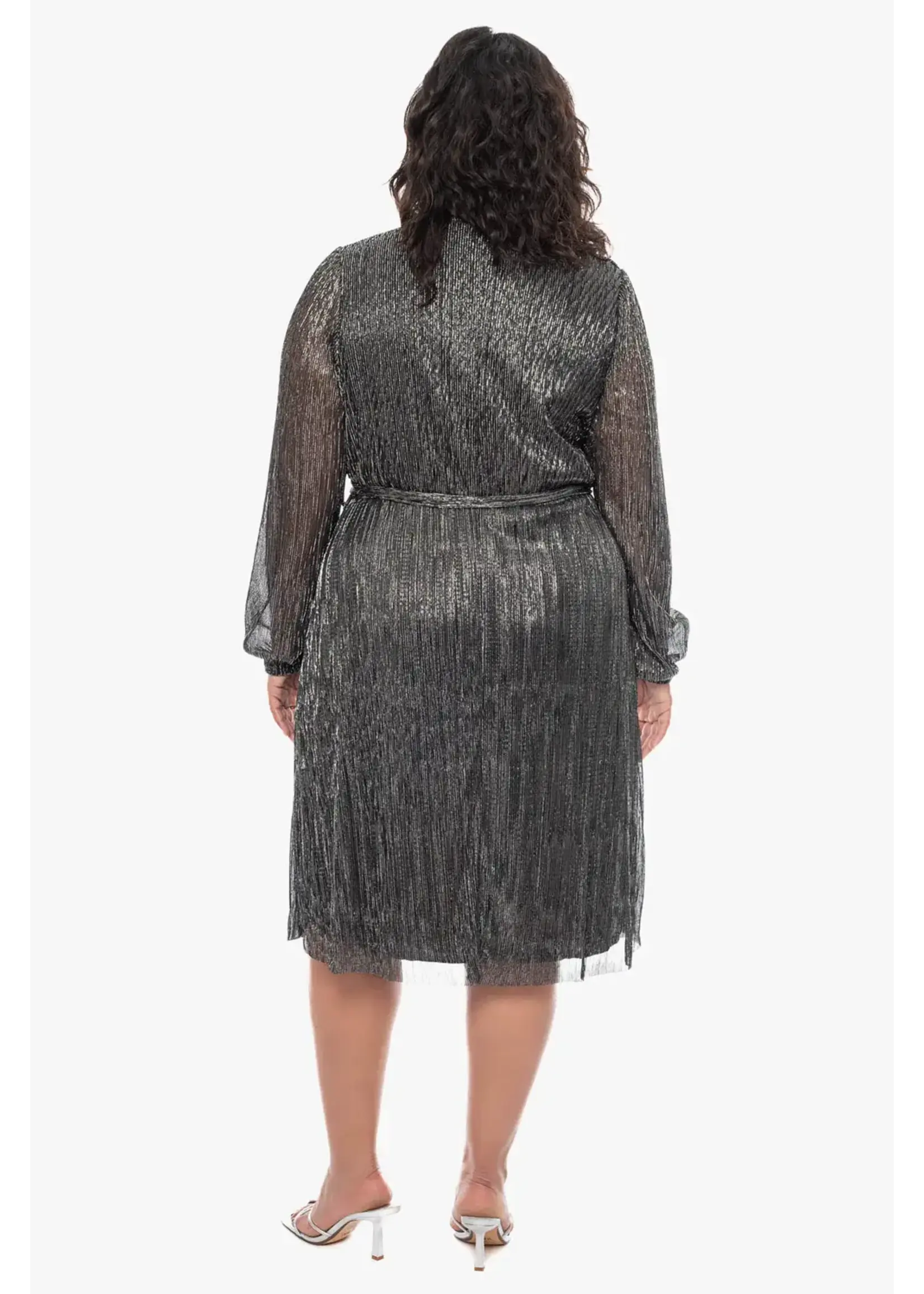 Pipa Jessica Metallic Plisse Dress
