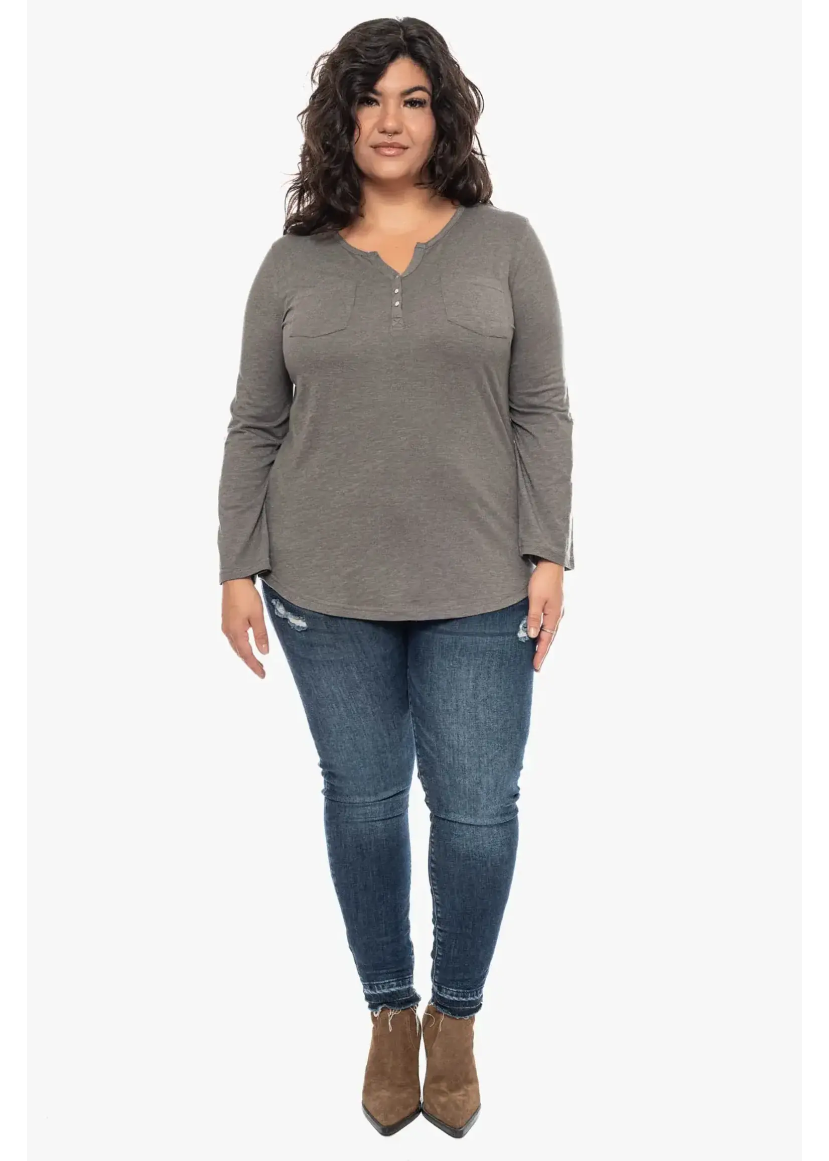 Pipa Fashion Pipa Pixie Cotton Henley Top