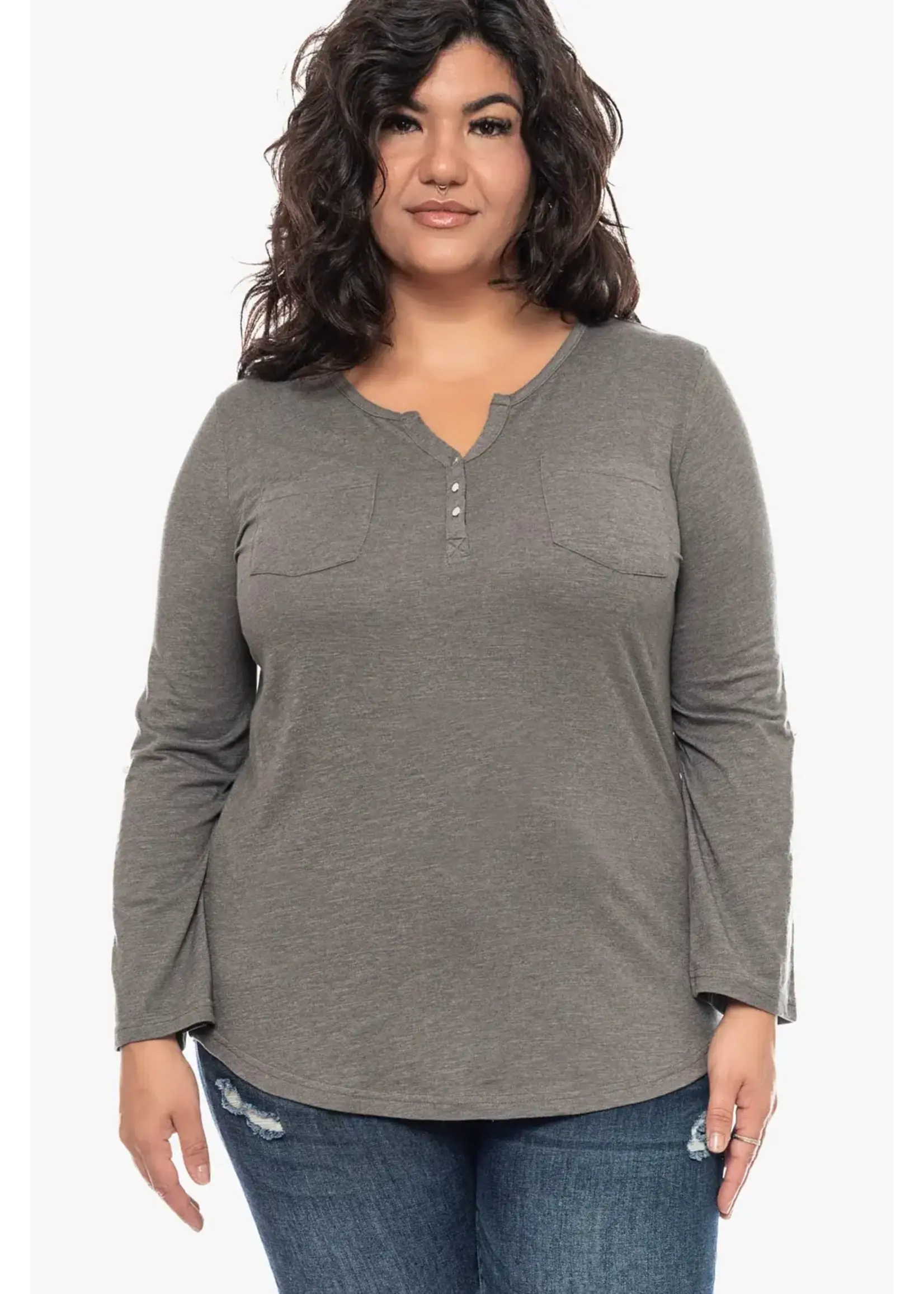 Pipa Fashion Pipa Pixie Cotton Henley Top