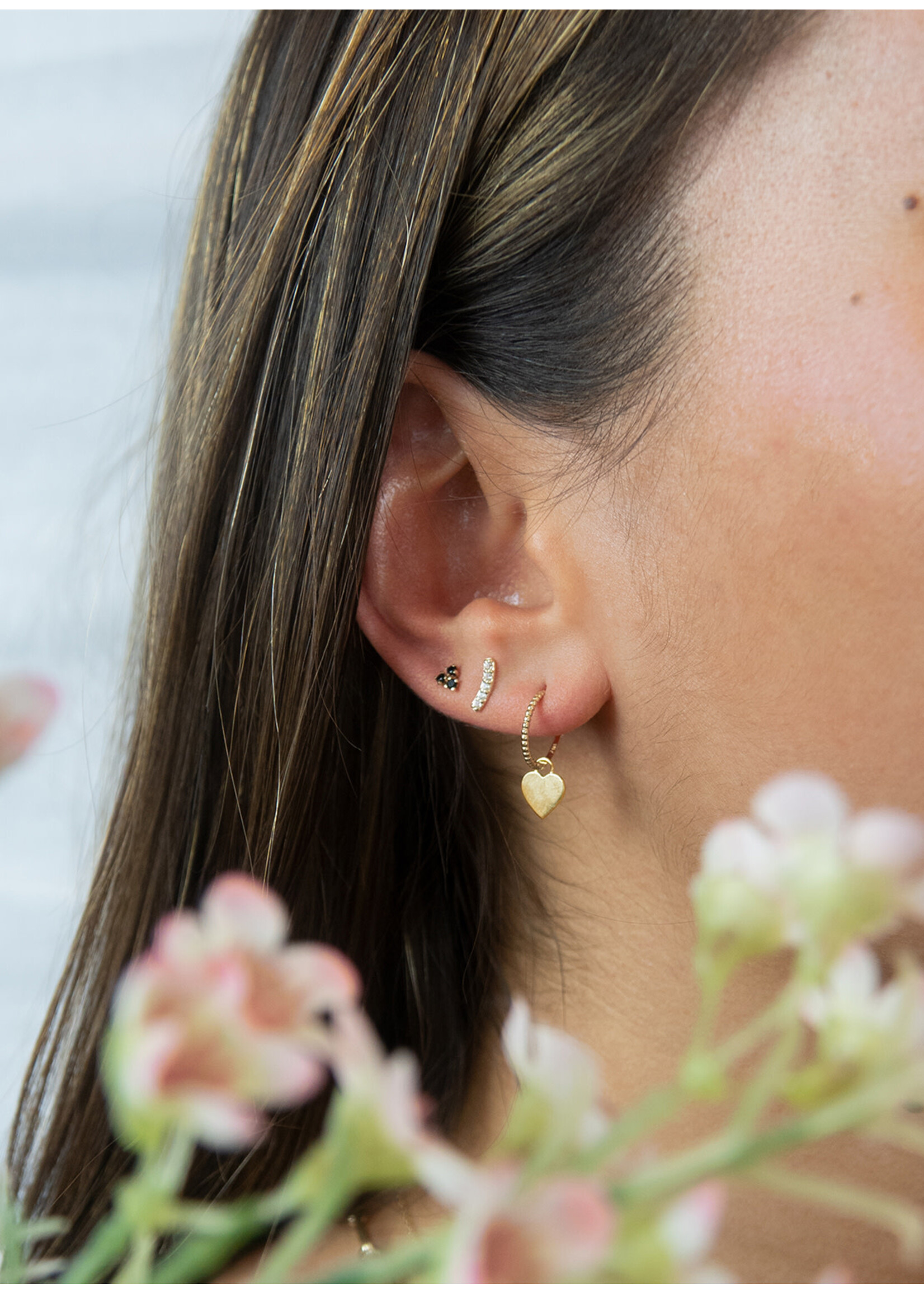 Jackie Gold Jackie Gold 14KY Corazon Hoops