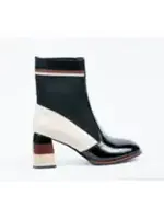 LE Black & White Heel Boot
