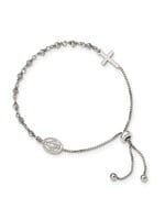 Sterling Silver Miraculous Medal Adjustable Bracelet