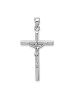 Quality Gold Sterling RD Polished Crucifix Pendant
