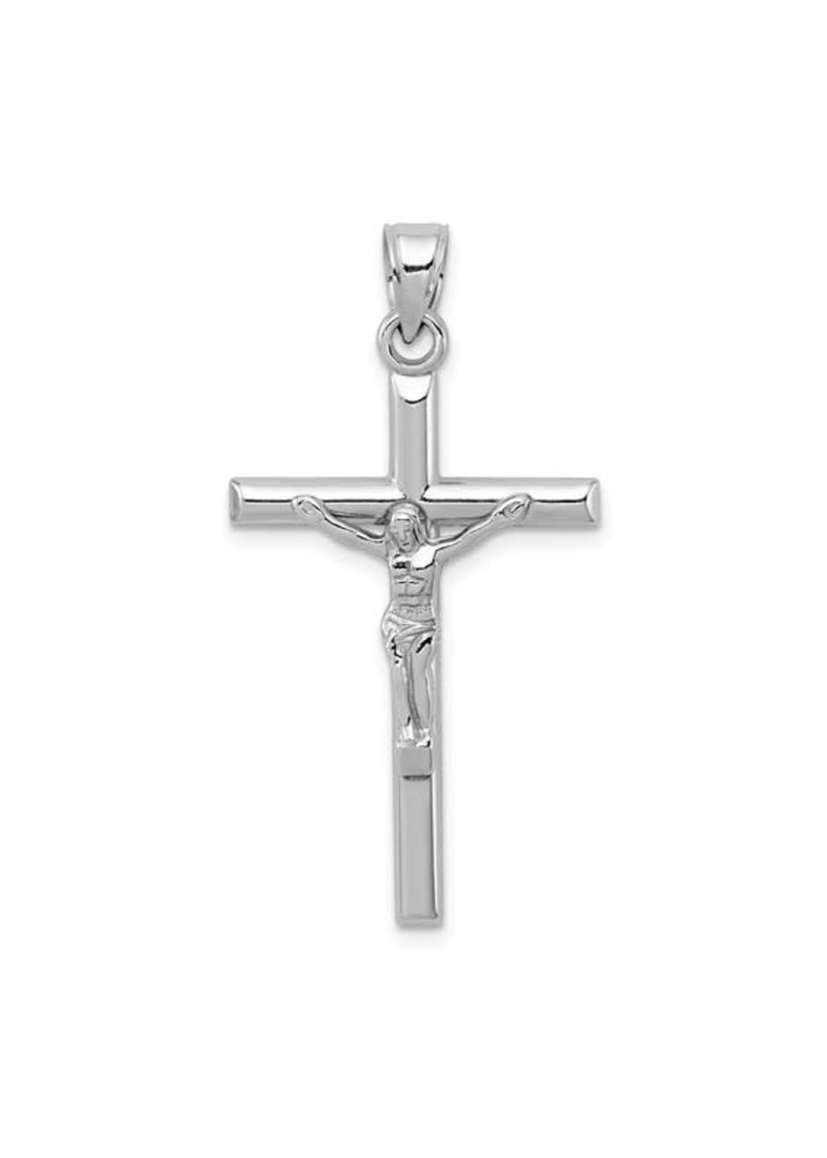 Quality Gold Sterling RD Polished Crucifix Pendant