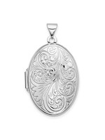 Quality Gold Sterling RD Scroll Oval Locket