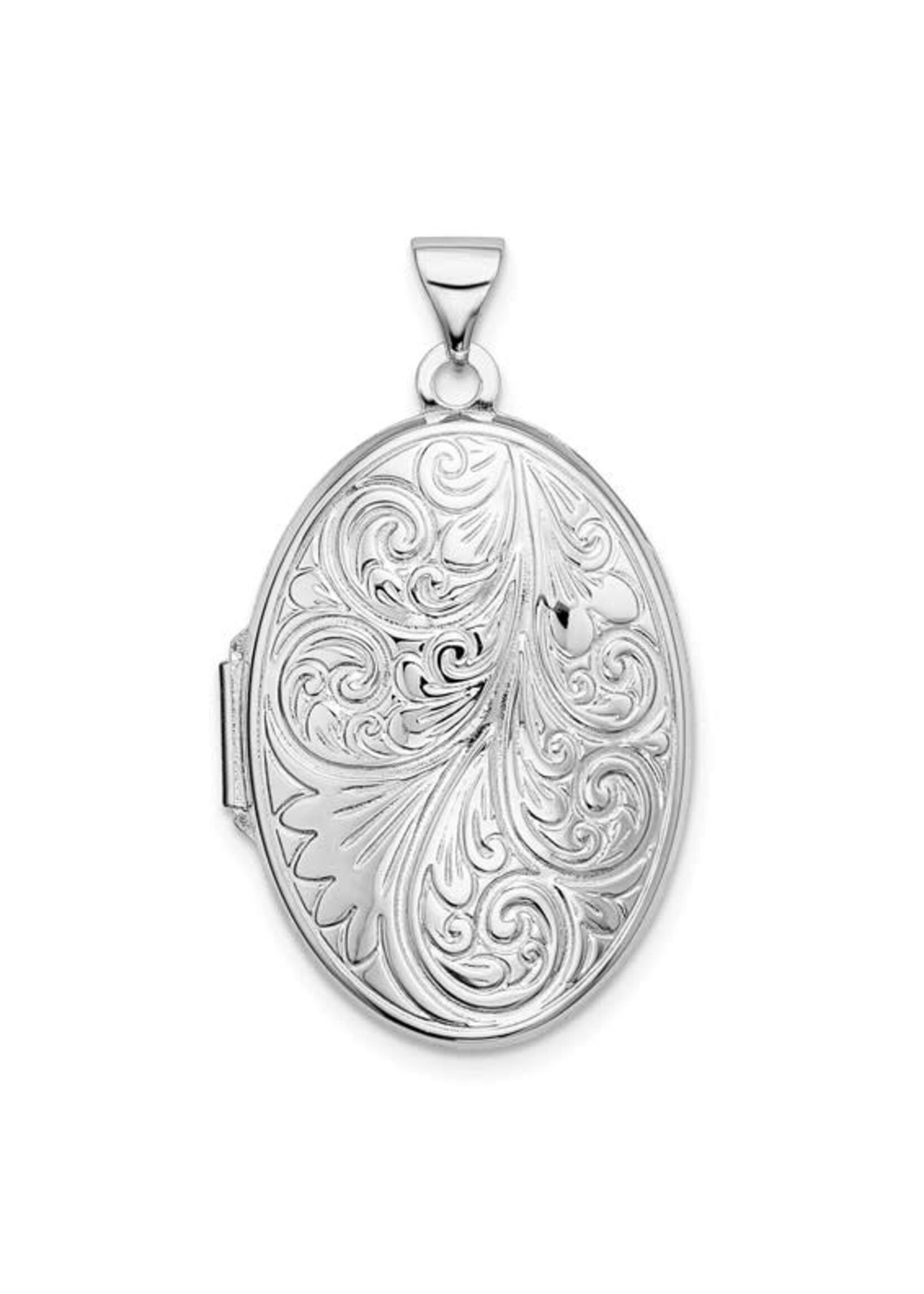 Quality Gold Sterling RD Scroll Oval Locket