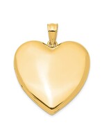 Quality Gold Sterling GP 24mm Plain Heart Locket