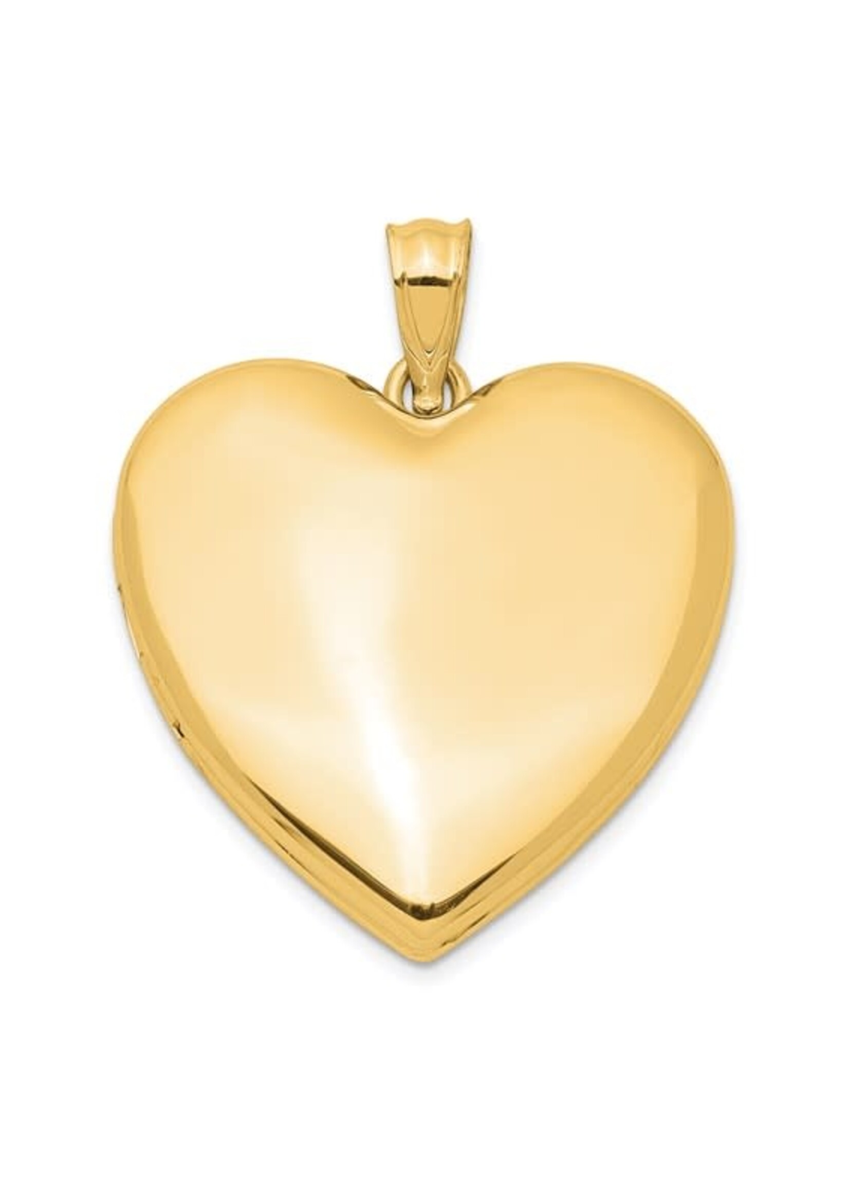 Quality Gold Sterling GP 24mm Plain Heart Locket