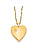 14K GF 20mm Polished/Satin Dia Star Heart Pendant
