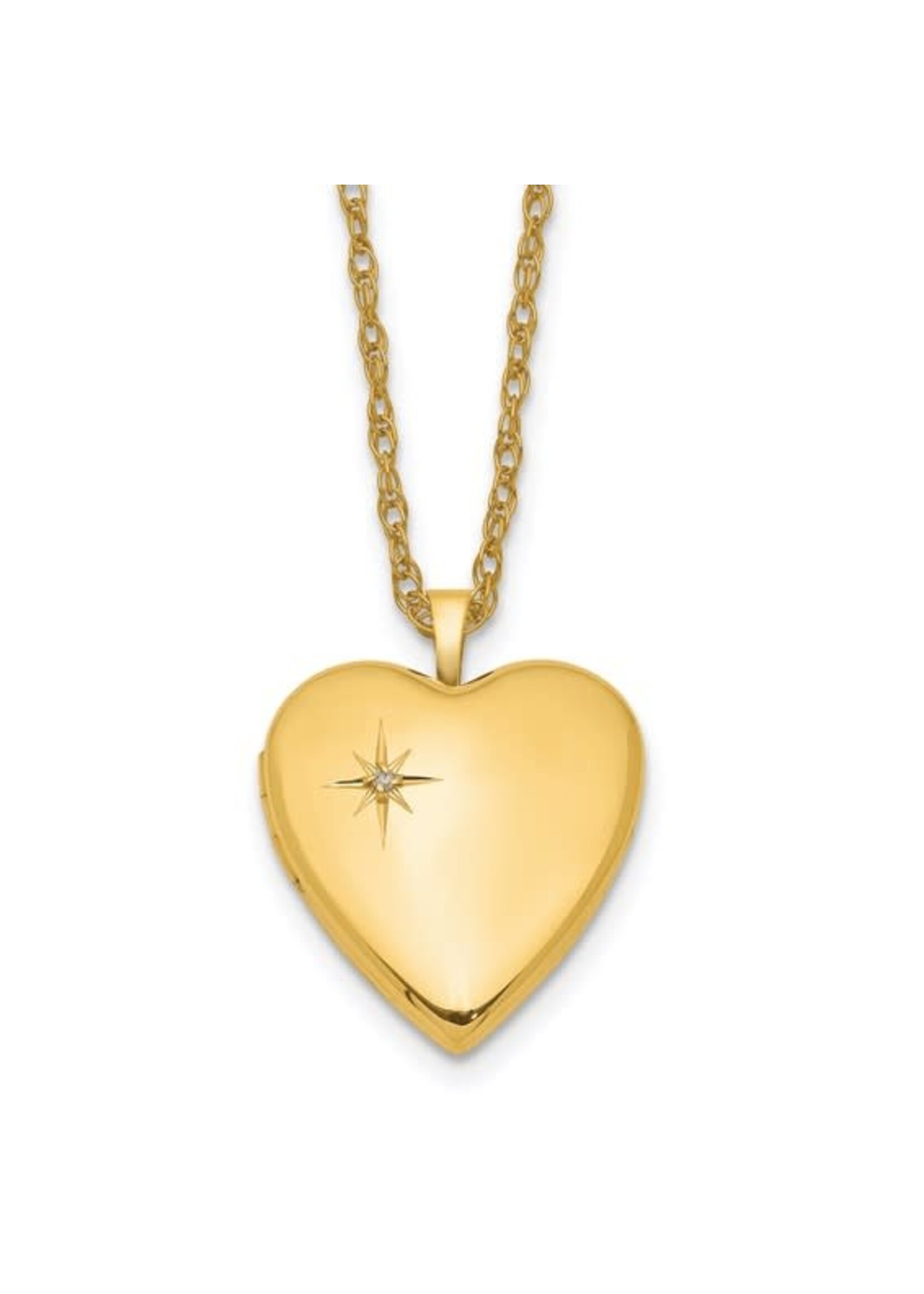 Quality Gold 14K GF 20mm Polished/Satin Dia Star Heart Pendant
