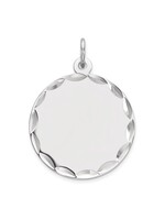 Sterling RD Eng. Rnd Polish Front/Satin Back Disc Charm