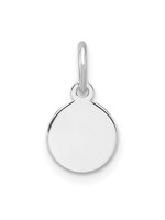 Sterling RD Engraveable Round Polished Front/Satin Back Disc Charm