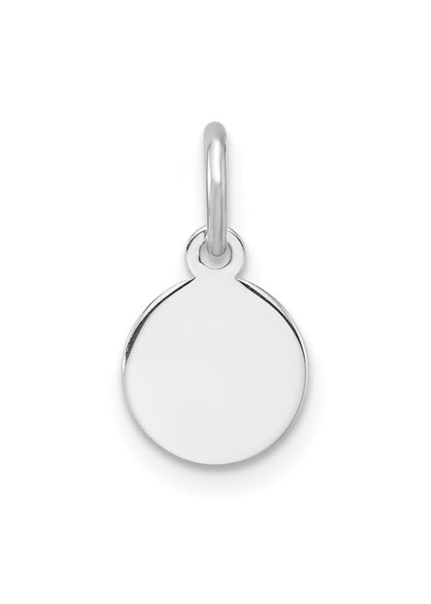 Sterling RD Engraveable Round Polished Front/Satin Back Disc Charm