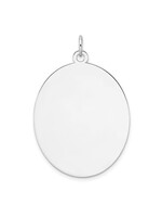 Quality Gold Sterling RD Eng. Oval Polish Front/Back Disc Charm