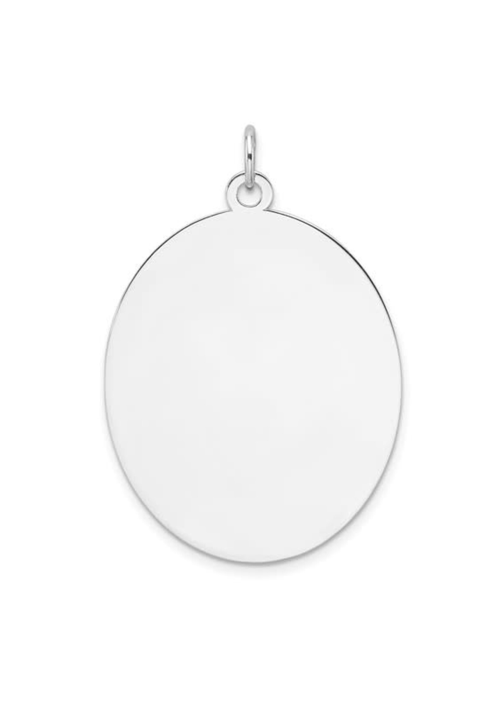 Quality Gold Sterling RD Eng. Oval Polish Front/Back Disc Charm