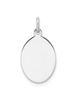Quality Gold Sterling RD Engraveable Oval Polished Front/Satin Back Disc Charm