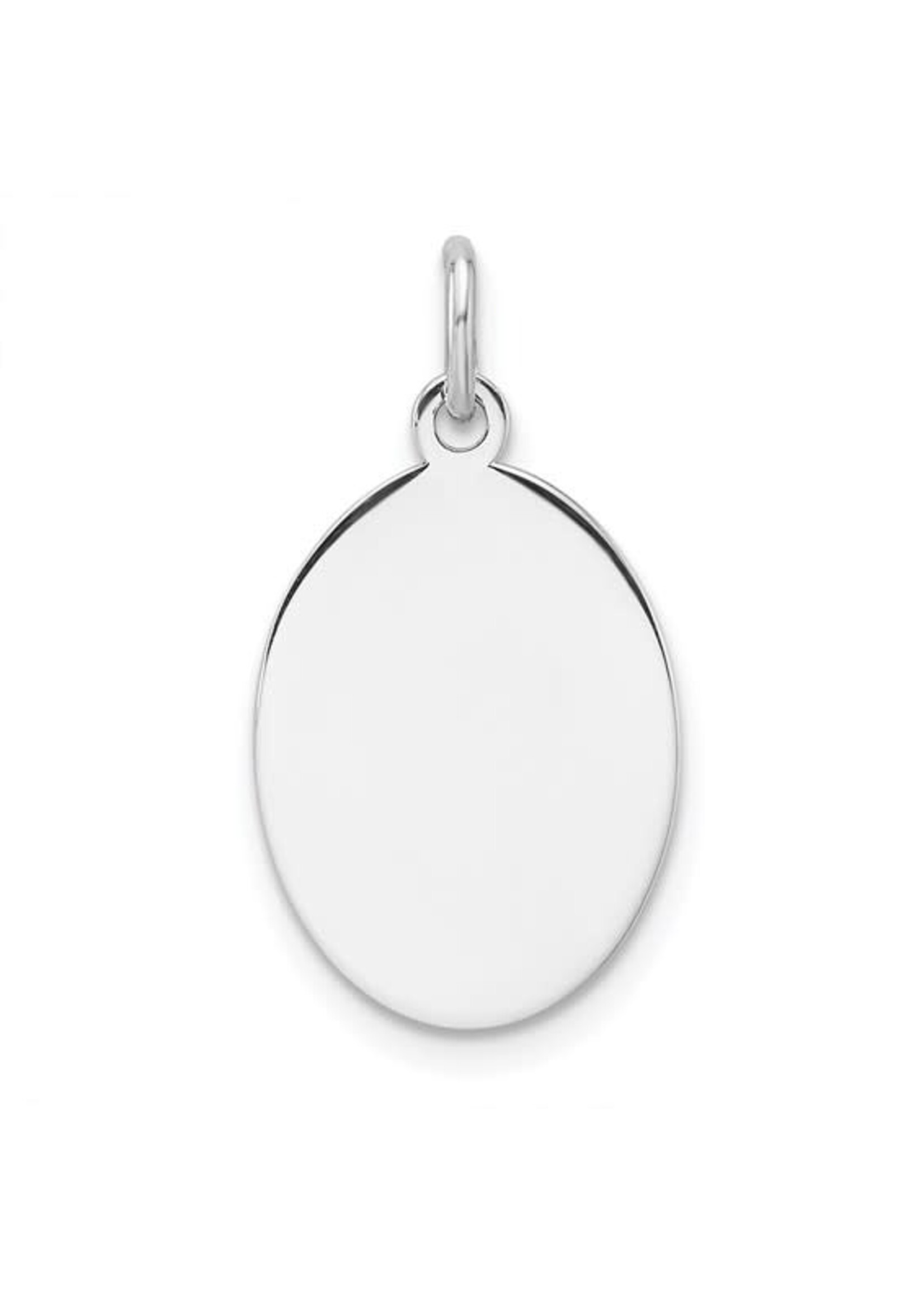 Quality Gold Sterling RD Engraveable Oval Polished Front/Satin Back Disc Charm