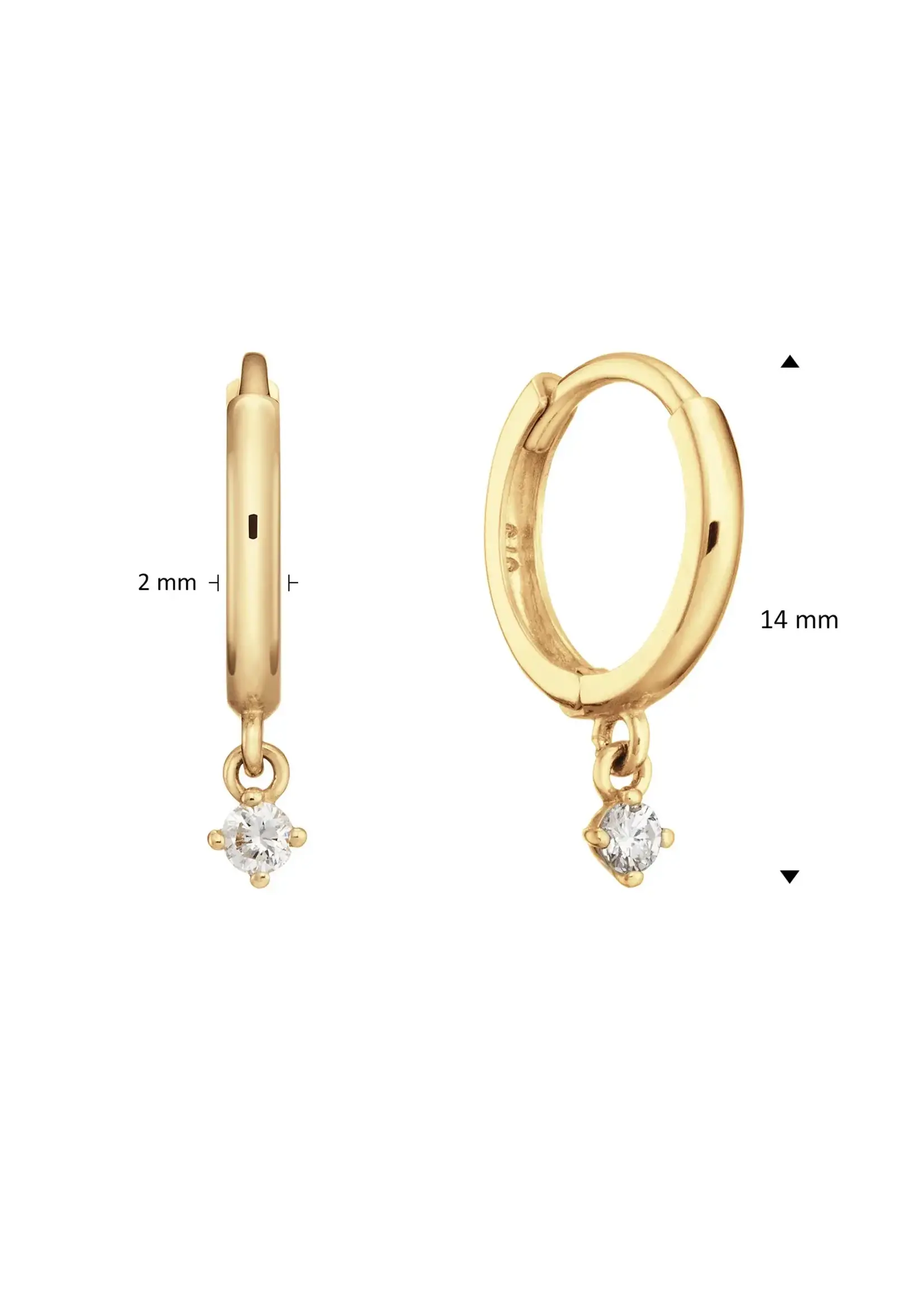 Jackie Gold Jackie Gold 14KY Shine Star Hoops
