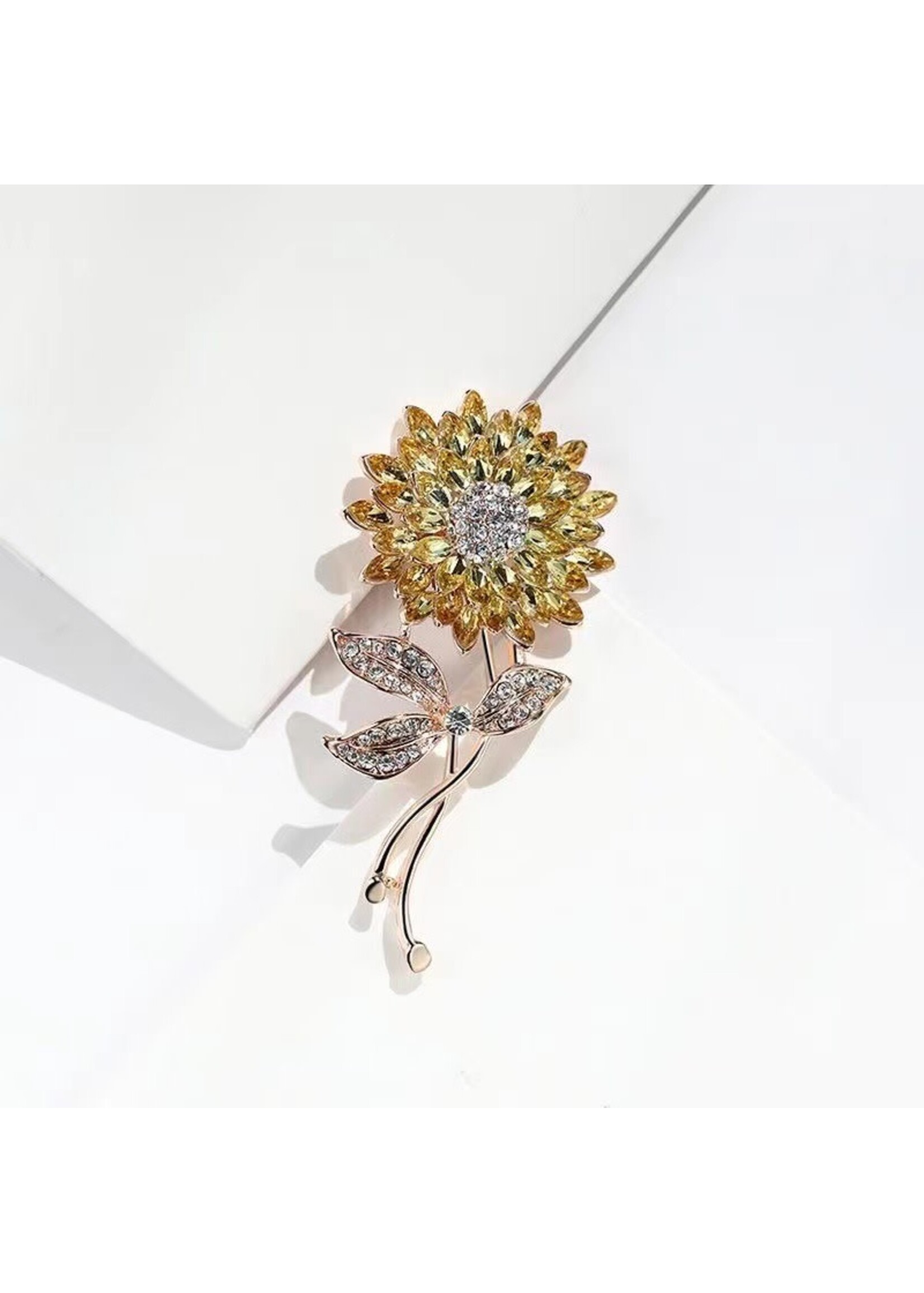Sunflower Brooch Gold color