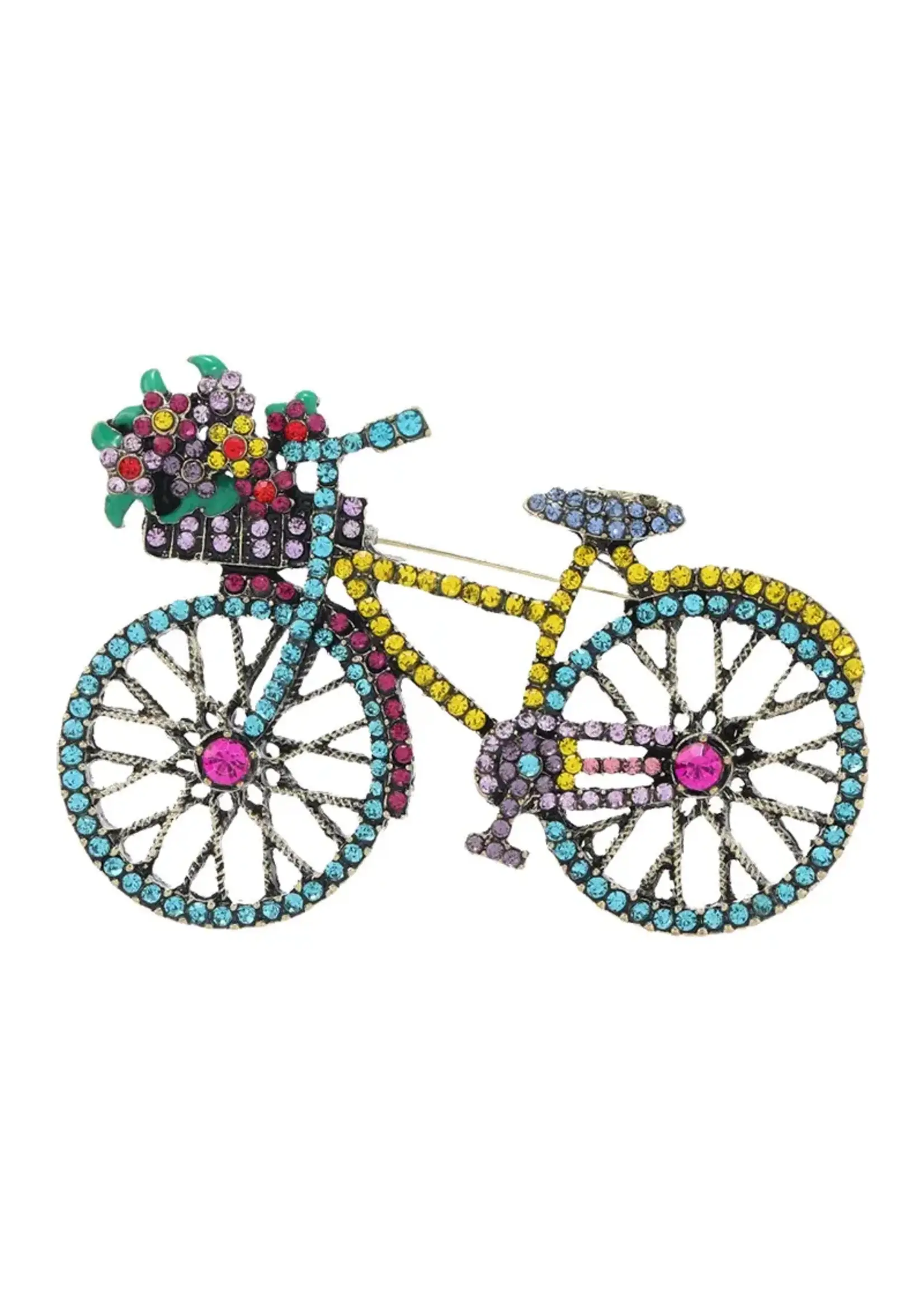 Brooch Beautiful Large Crystal Bicycle