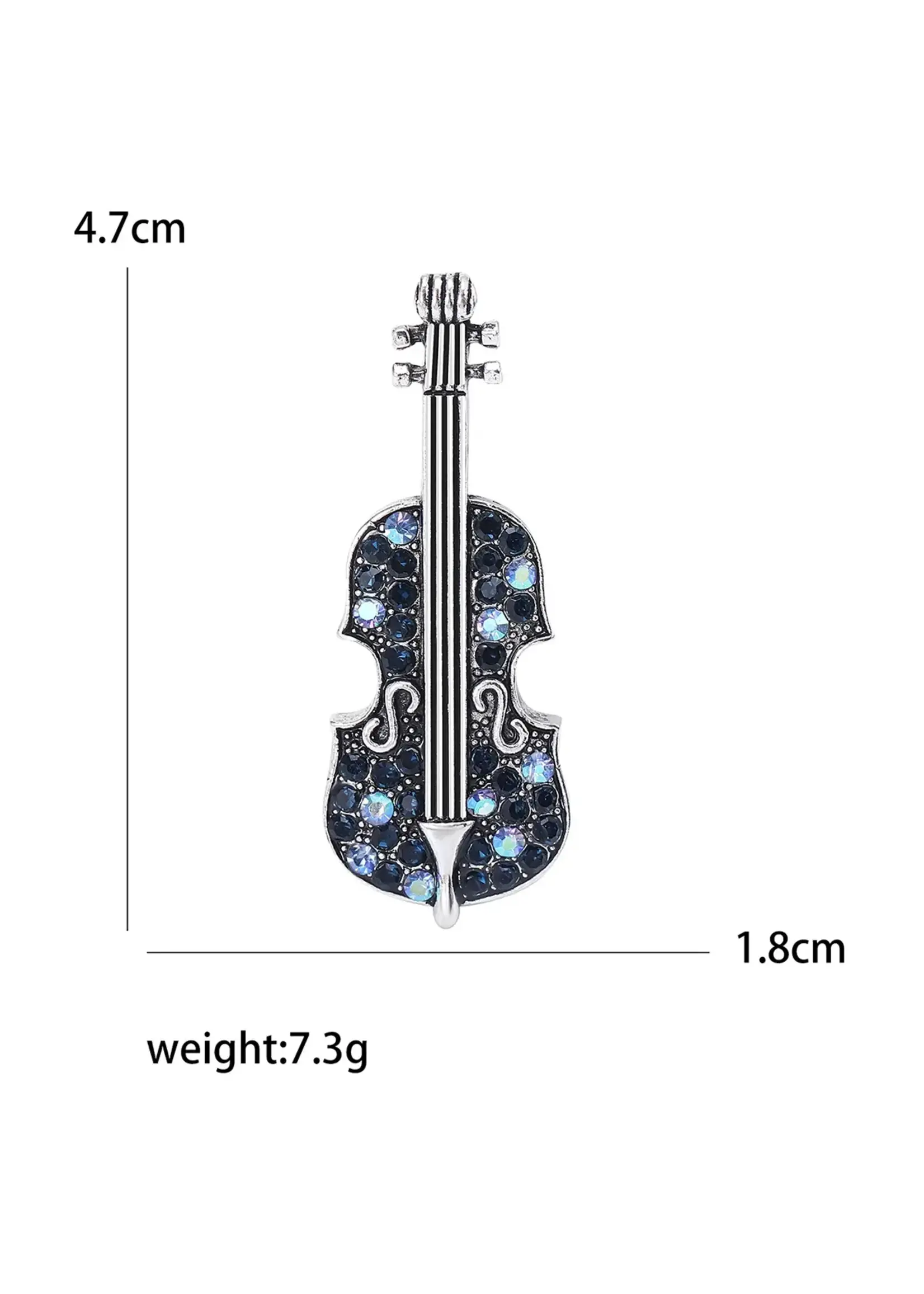Brooch Violin with Rhinestones