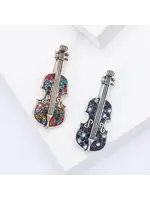 Brooch Violin with Rhinestones