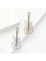 Brooch Contemporary Filigree Rhinestone Guitar