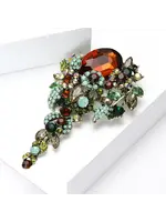 Brooch Large Flower Crystal