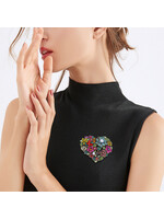 Large Vintage Inspired Heart Brooch