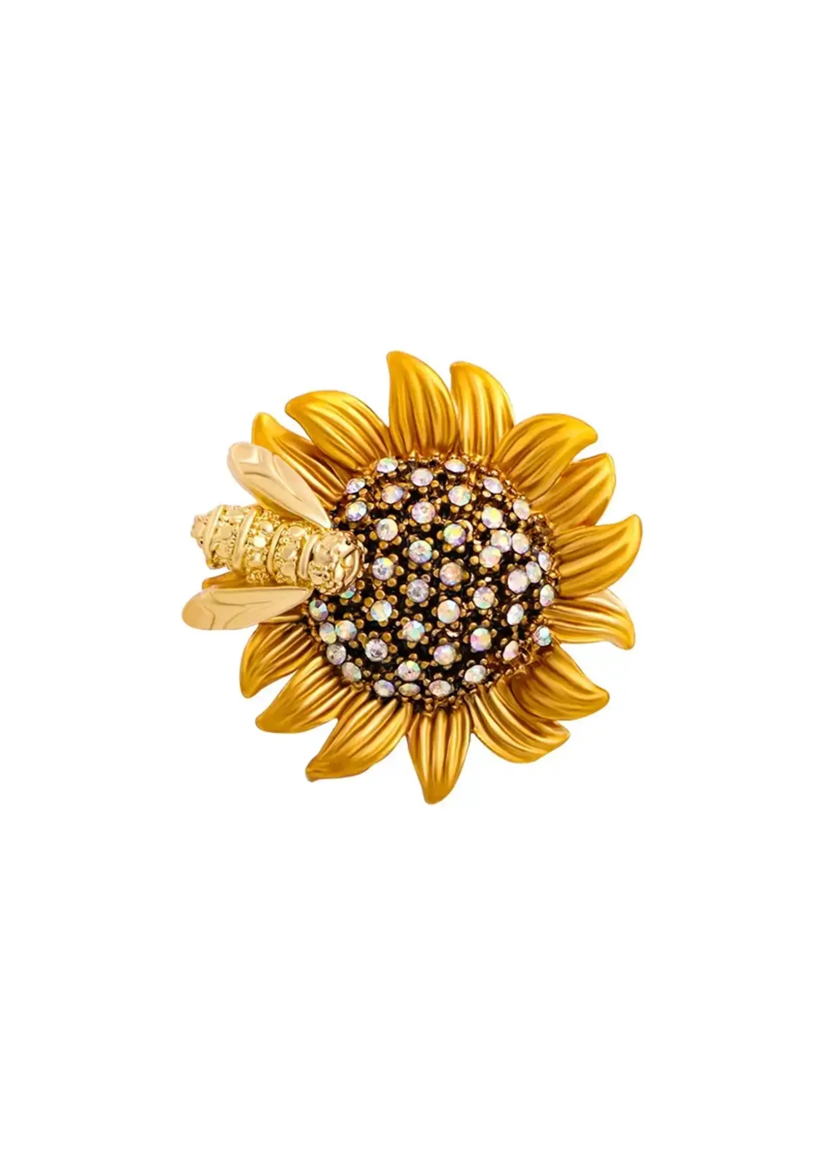Sunflower Bumble Bee Brooch