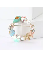 Pastel Sealife Round Brooch