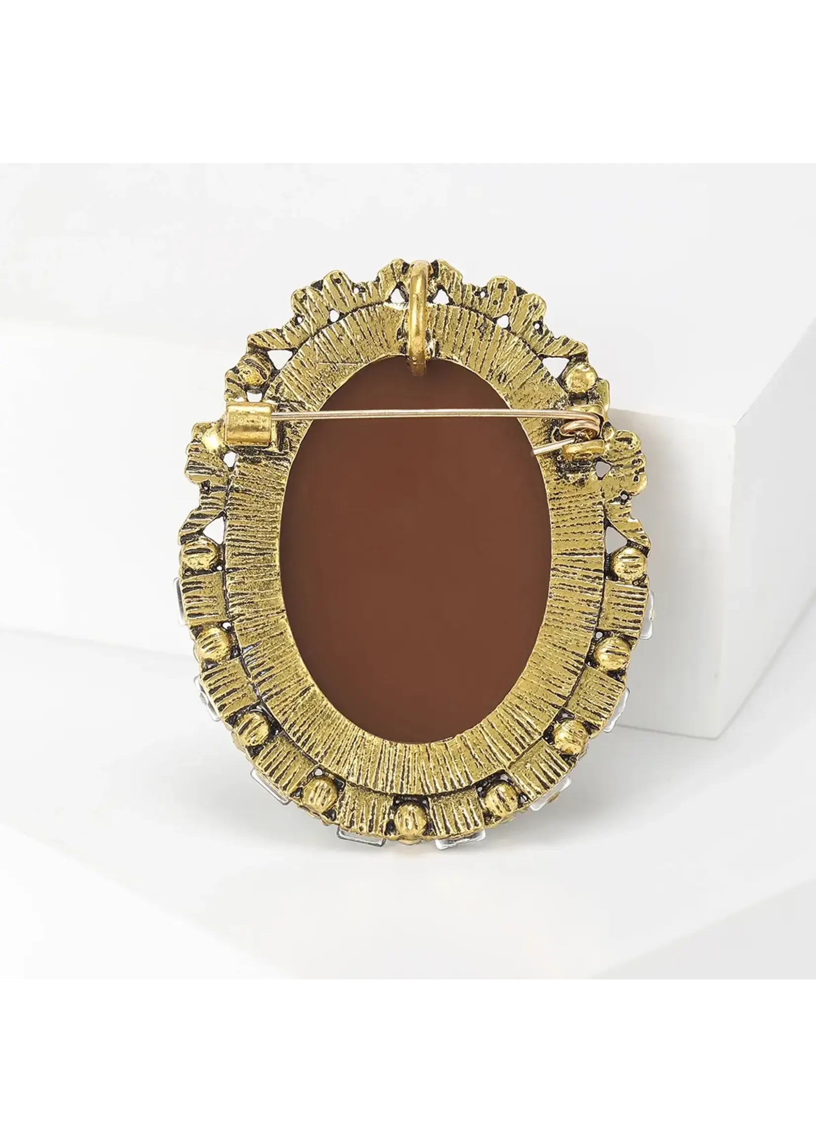 Elegant Rose Embossed Brooch